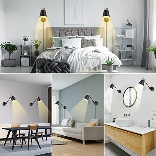 Plug-in Swing Arm Wall Sconces, Set of Two