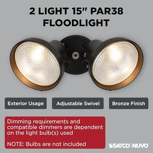Nuvo SF77/495 2-Light Outdoor Flood Light, Bronze