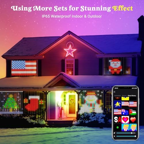 Smart Curtain Lights, 400 LED, 6.6 x 6.6 FT
