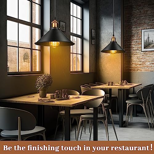 Retisee 6 Pcs Industrial Pendant Light, Black