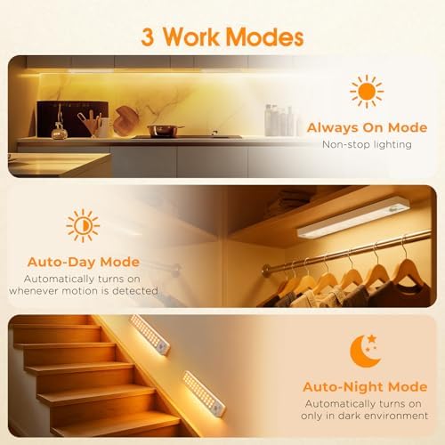 Rechargeable Dimmable Motion Sensor Under Cabinet Lights