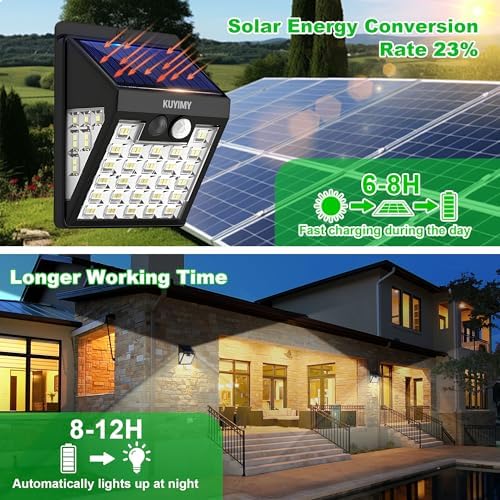 Outdoor Solar Wall Light, 72 LED, 2 Pack