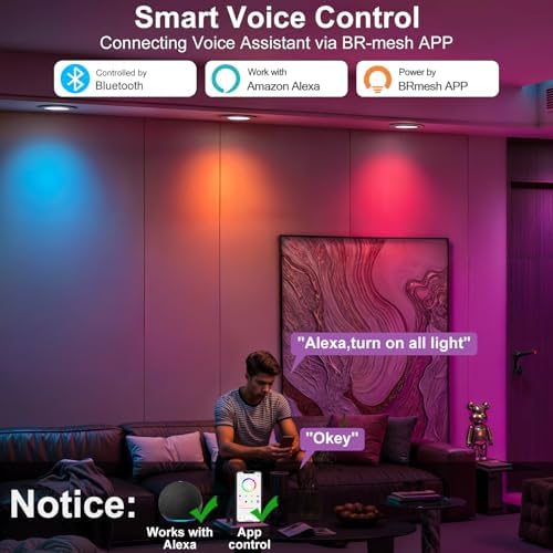 5/6-Inch Color-Changing Recessed Lights, 4-Pack