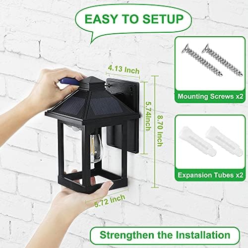 CYHKEE Solar Motion Sensor Wall Lanterns