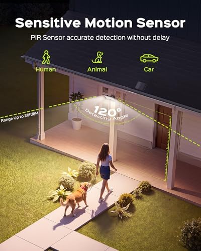 JACKYLED Motion Solar Lights, 2 Pack, 113 LED