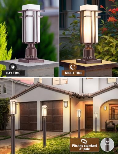 Oil Rubbed Bronze Outdoor Post Light, Pier Mount Adapter