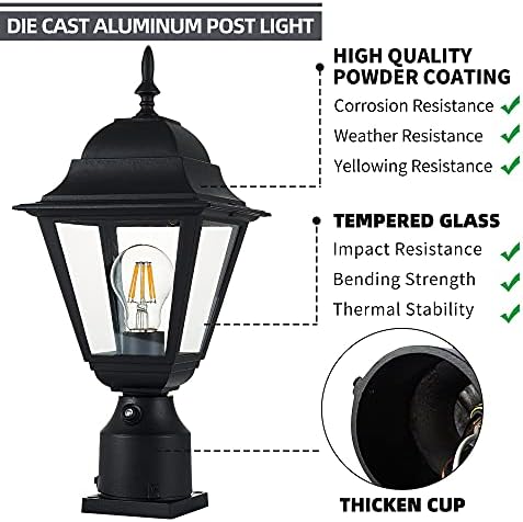 Windben 16.5" Matte Black Dusk to Dawn Post Light