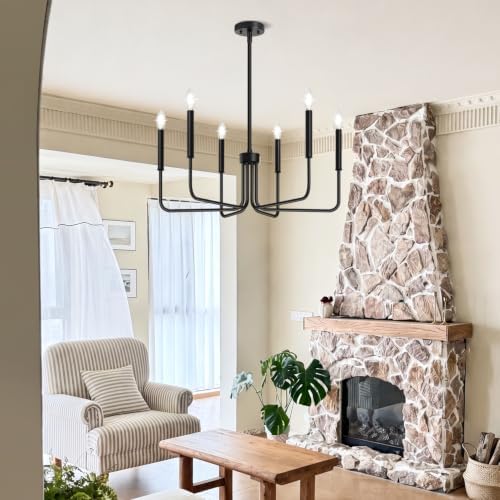 Black 6-Light Industrial Farmhouse Chandelier