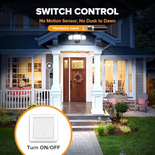 LUTEC 75W 8000 Lumen 3-Head Outdoor Flood Light