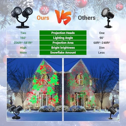 Christmas Projector Lights with Timer, Santa Claus and Jingle Bells
