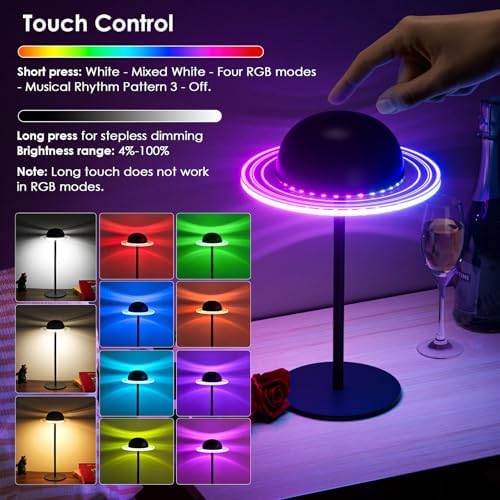 KIBTOY 2 Pack Cordless Rechargeable Table Lamps