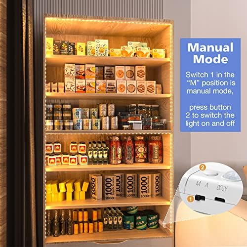 WOBANE Rechargeable Motion Sensor Warm White LED Strip Light