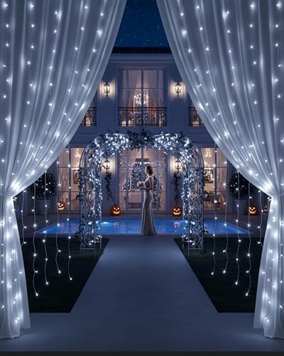 Curtain Lights for Bedroom, 300 LED 9.8ft x 9.8ft