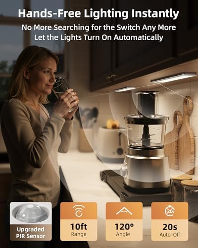 EZVALO 8-Inch Rechargeable Motion Sensor Lights, 2 Pack