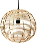 Modern Boho Handwoven Globe Rattan Pendant Light, Natural