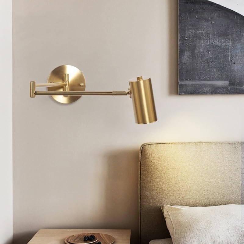 Adjustable Swing Arm 5W LED Wall Lamp, Gold