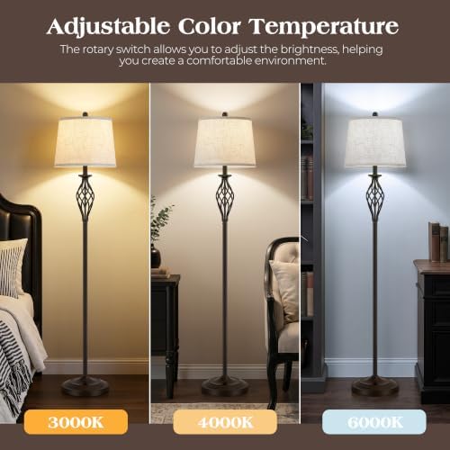 EJIAXIN Floor Lamp, 62" Farmhouse Vintage Standing Lamp