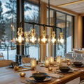 KSANA 5-Light Linear Chandelier, Seeded Glass
