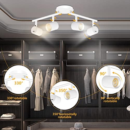 VANoopee 5-Color 4-Light LED Track Lighting Fixture