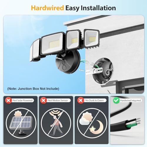 Onforu 15000lm LED Flood Lights, 5 Adjustable Heads