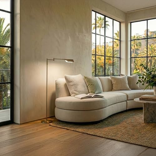Brightech Leaf Pharmacy LED Reading Floor Lamp, Antique Brass