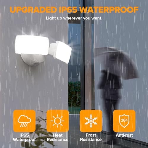 LUTEC 32W 3500LM Dual-Head LED Outdoor Flood Light, White
