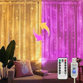 suddus Color Changing Curtain Lights, 200 LED 6.5ft x 6.5ft