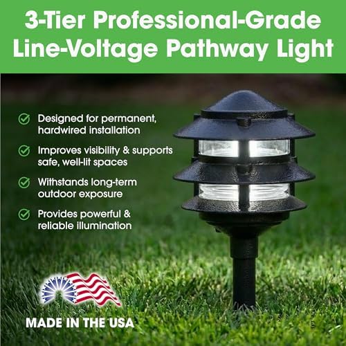 Greenfield 120V 3-Tier LED Outdoor Pathway Light