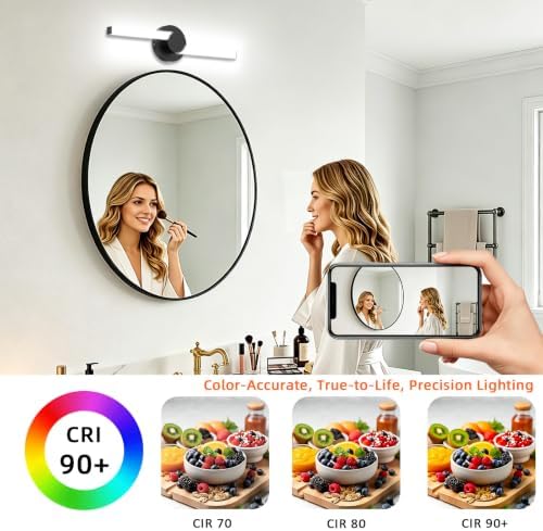 20 Inch Black LED Bathroom Vanity Light