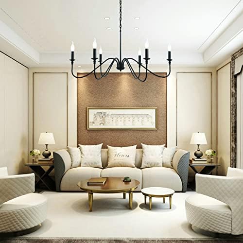 Miluolan Black 6-Light Farmhouse Chandelier