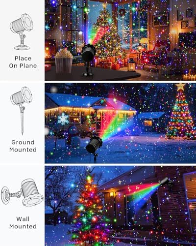 Laser Christmas Projector Lights, RGB, 3 Colors