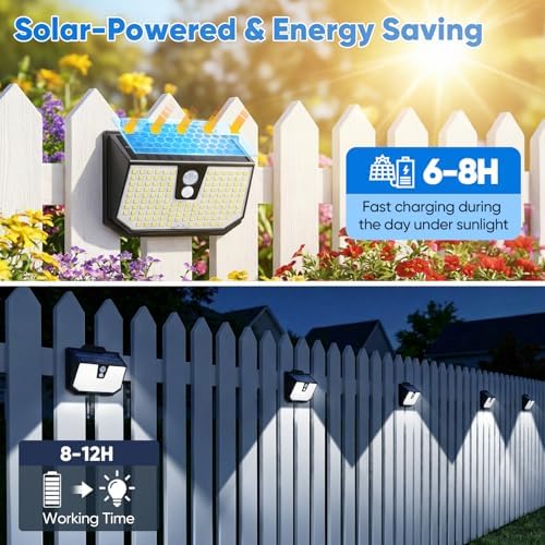 Brightever Solar Motion Sensor Lights, 2 Pack