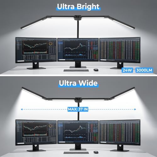 LED Floor Lamp with 4 Light Bars, 24W/3000LM