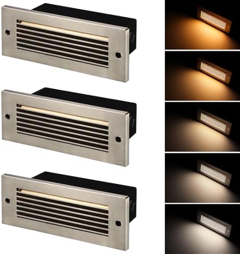 LEONLITE LED Step Lights, Satin Nickel, 3-Pack