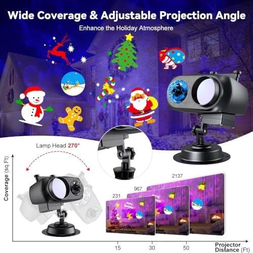 NUÜR Christmas Projector Lights Outdoor