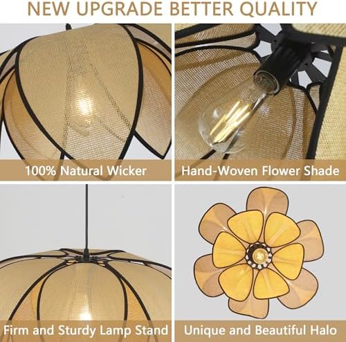 21'' Boho Rattan Chandelier