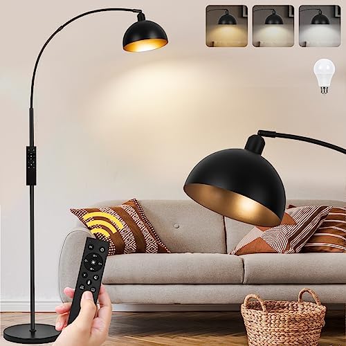 Black Arc Floor Lamp, Dimmable, 2700-6000K