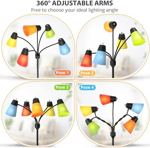 LED Floor Lamp, Adjustable Multi-Head Standing Light