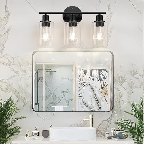 Zarbitta 3-Light Black Bathroom Vanity Light