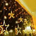Quntis 12 Stars Curtain Christmas Lights, 138 LED