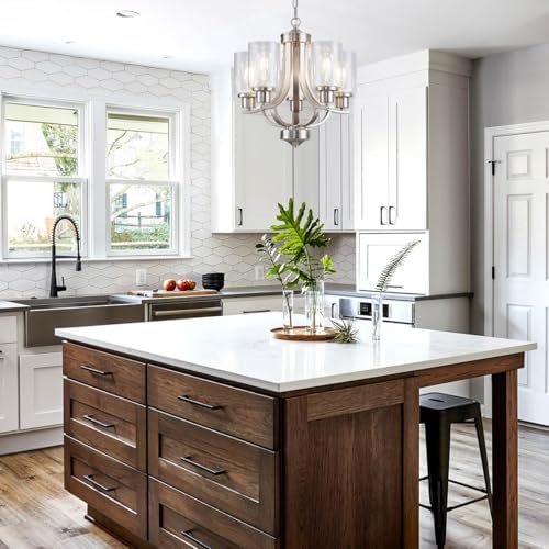 5-Light Brushed Nickel Dining Room Chandelier