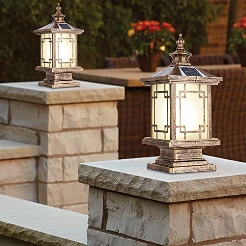 LED Solar Post Light, 15.7" X 7.3", Dimmable