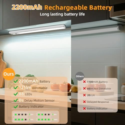 10.5in Rechargeable Under Cabinet Light, 3 Pack