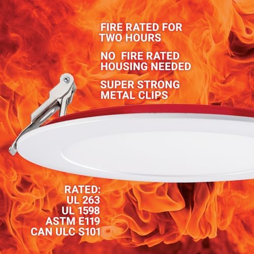 PARMIDA 12 Pack 6 Inch Fire Rated LED Recessed Light