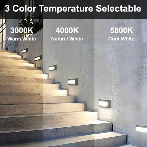 ZONK Upgraded Dimmable 3 Color LED Outdoor Indoor Step Lights