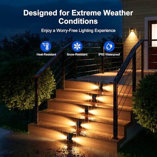 6-Pack Waterproof Solar Deck Stair Lights, Warm White