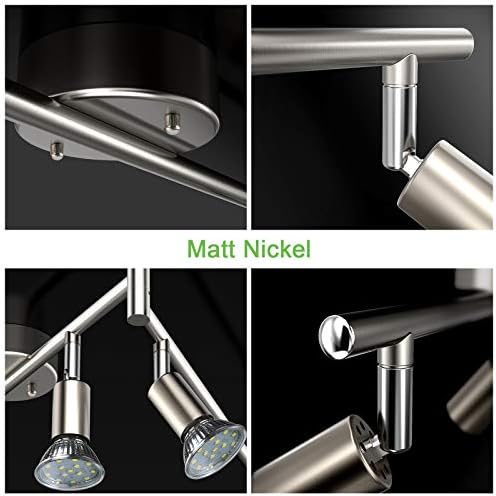 Unicozin LED 6 Light Track Lighting Kit, 46.5'' Matt Nickel 6 Way