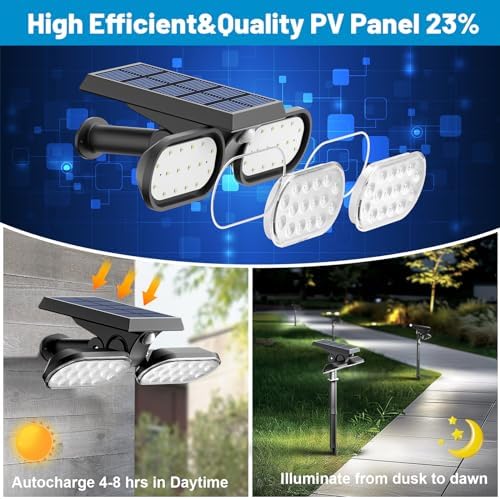 Sunvivo Solar Motion Lights, Dual Head, 360° Rotatable