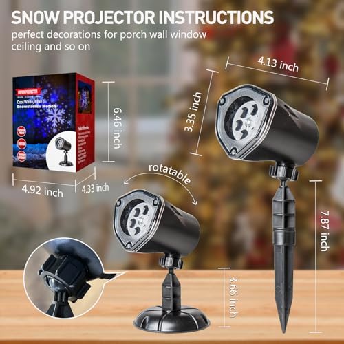 Vanthylit White Blue Snowflake Christmas Projector Lights