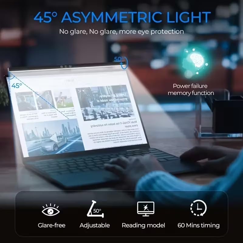 USB Touch-Control Monitor Light Bar for Curved or Flat Screens